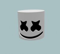 Marshmello Dj Mask 3d Models To Print Yeggi - how to get the marshmello head in roblox