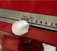 3D Printable Kitchen Aid Mixer Speed / Lock Knob by SpikedPear