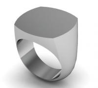 STL file LV logo diamond sides square signet ring US size 9 3D