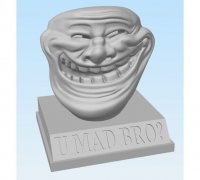 TROLLFACE MEME WITH BODY 3D model 3D printable