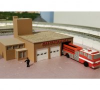 N Scale Old Time Fire Station   3D Printed 