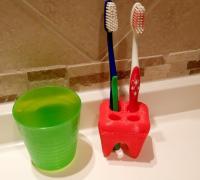 Archivo STL gratis Soporte para cabezal de cepillo de dientes eléctrico (5  cabezales) 🛁・Plan de la impresora 3D para descargar・Cults