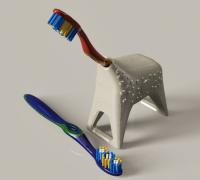 Archivo STL gratis porta cepillos de dientes de puerta o pared 📱・Diseño  por impresión en 3D para descargar・Cults
