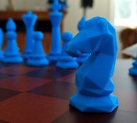 3D Printed LOW POLY 3D CHESS by marceltorigami