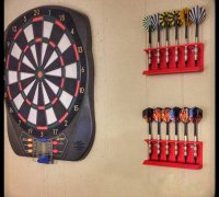 Sparkly Red 3D Printed Dart Holder Stand Holds 3 Darts 