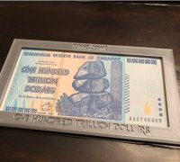 New one hundred 100 Dollar bill front side only 3D model 3D printable