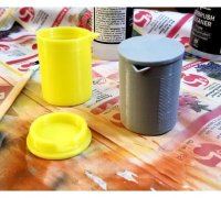 Airbrush Paint Mixing & Pour Cup (Vase or solid for vacuform) by Ecclectic, Download free STL model