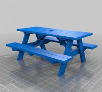 O scale picnic tables 3D printed 
