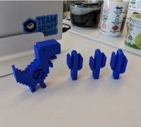 STL file Dino chrome - dinosaur game - no wifi dino - cactus dinochrome -  google chrome - pixel 🦖・3D printable model to download・Cults