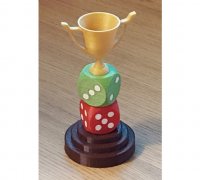 Meeples Trophy - can be customised / personalised! - meeple on dice board  game