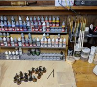 Medium Paint/Texture Bottle (Vallejo, AK, etc.) Holder for Pegboard by PH, Download free STL model