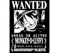 One Piece Luffy Wanted Poster 16oz Travel Mug