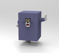 3D printing templates Tom and Jerry, Tom cube. 