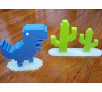 No Internet Google Chrome Dinosaur Game Icon 3D model 3D printable