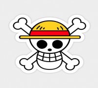 Fichier STL gratuit Jolly Roger Franky du drapeau pirate One Piece