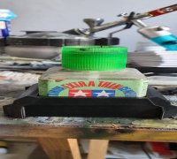 Anti-tip 3D Printed Tamiya Glue Bottle Holder 9 Squares With Rubber Feet  Tamiya 87038 87182 
