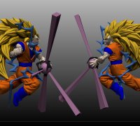 3D file Goku Super Saiyan 3 DBZ - STL ready for 3D printing 🎨・3D printer  model to download・Cults