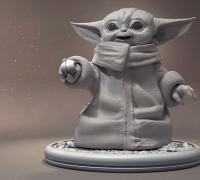 GROGU - Baby Yoda Using The Force - With Cup - PACK 3D model 3D printable