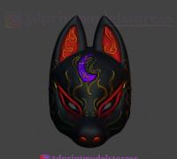 STL file Evil Kitsune Mask 🦊・3D printable design to download・Cults