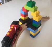 STL file LEGO Duplo compatible spiral elevation train track