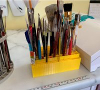 STL file Paint brush stand - organizer 🎨・3D printing template to