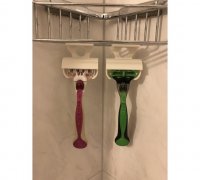 STL file Shower caddy two razor holder 🚿・3D printable design to  download・Cults