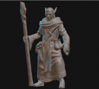 Tabletop RPG Gamer Collectibles and Gifts Highly Detailed 3D Printed Miniature: Half Elf Male Druid with Club and Shield