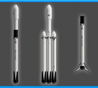 3D Printed SpaceX Falcon 9 Block 5 Rocket Model1:87 ScaleRemovable Stage 1 