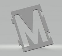 Optimized elegant letter stencil by BIR4G, Download free STL model