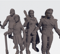 Townsfolke The Free Folke 28mm  D&D NCPs 3D printed 