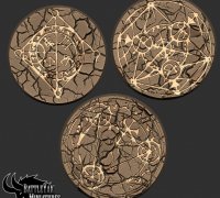 10 detailed bases for Warhammer 40K Round Resin Bases 25mm Scorched Earth 