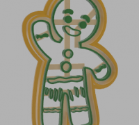 3D file GINGERBREAD MAN stl file download polymer clay cutter for