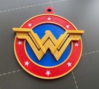 Black Leather Wonder Woman Classic Logo Keychain