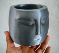 Free STL file Face Flowerpot [GIGACHAD Conrad] 🇹🇩・3D print