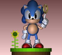 Diorama Sonic in Green Hill 3D model 3D printable