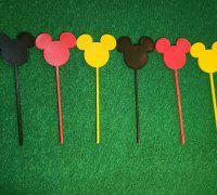 STL file Mickey Head castle Decor Straw Topper / Cake topper