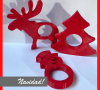 Christmas decor Holders 6ct // Reusable Christmas Tree Napkin Rings 3D printed