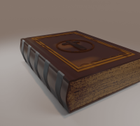 3D Half-Opened Clean Old Book