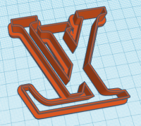 Louis Vuitton Logo Cookie and Fondant Cutter 3D model 3D printable