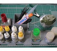 Anti-tip 3D Printed Tamiya Glue Bottle Holder Triple Square With