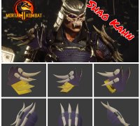 Shao Kahn STL Files on Throne Mortal Kombat 3D Printing Figurine