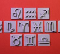 Zodiac Symbols Polymer Clay Stamps Set of 12 – BabylonCutters