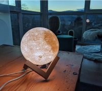 Wood Bracket Moon Lamp Holder Detachable Wooden Stand for 3D Printing Moon O4X5 
