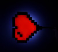 STL file Keychain love heart pixel art・3D printer model to download・Cults