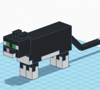 Minecraft Dog and Cat 360 Minecraft Art Classic . Mounted Print