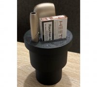 STL file Ashtray Iqos - universal storage box with wood surface