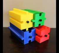 STL file Interlocking Jigsaw Puzzle Piece Organizer Storage Box 🧩・3D  printable model to download・Cults