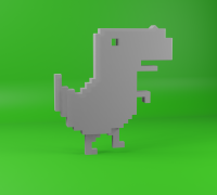 STL file Dino chrome - dinosaur game - no wifi dino - cactus