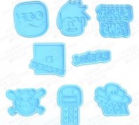 3D file ROBLOX CUTE FACE CUTTERS SET 🍰・3D printing template to