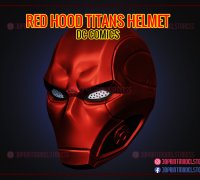 red hood mask damaged - titans season 3 - dc comics cosplay 3d print model  3D Print Model